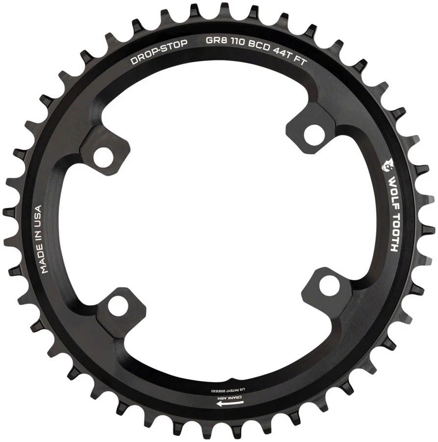 Wolf Tooth 42T Aluminum Asymmetric Chainring for GRX 110 BCD 10-12-Speed - Image 1 of 1