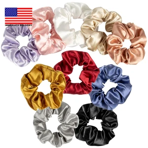 10 Stück Seide Scrunchies Großpackung - keine Beschädigung Große Satin Scrunchies für Frauen Männer Mädchen - Bild 1 von 6