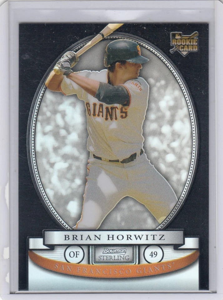 2008 Brian Horwitz Bowman Sterling ROOKIE BLACK REFRACTOR /25 - BH Giants RC - Image 1 of 1