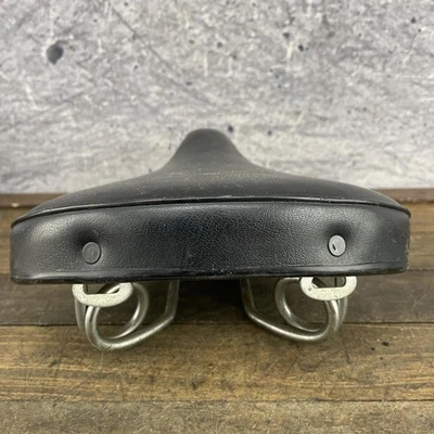 Vintage Kashima Hi Soft 80 Bicycle Saddle Seat Black Wide Sprung Made in Japan - Image 1 of 4