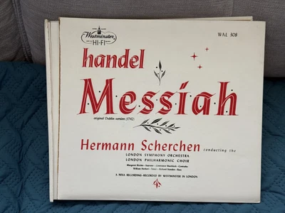 3LP Vinyl Box Set Handel Messiah Scherchen Westminster WST 306 Vienna Opera Orch - Image 1 of 3