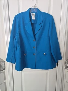 VTG Nikki Blue Button Up Blazer Size 14 - Picture 1 of 4