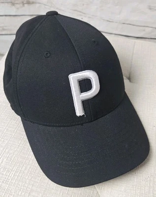 Puma Golf Womens P Fashion Adjustable Cap Hat Black NEW Embroidered Unstructured - Image 1 of 4