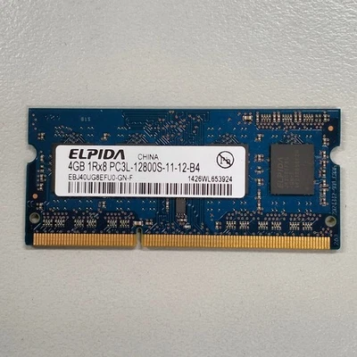 Elpida 4GB DDR3L RAM PC3-12800 1600MHz 1.35V 204 Pin SODIMM EBJ40UG8EFU0-GN-F - Image 1 of 4