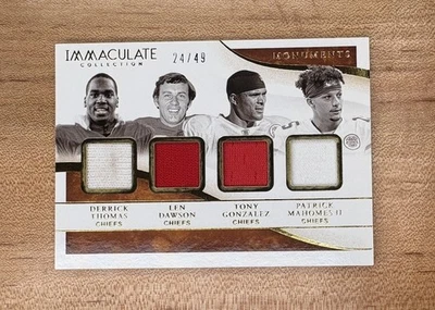 2020 Panini Immaculate Monuments Patrick Mahomes/Thomas/Dawson/Gonzalez 24/49 - Image 1 of 2