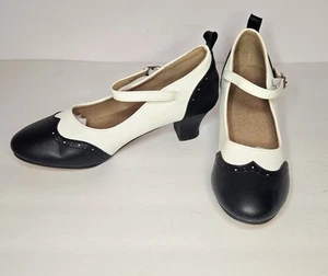 PINUP FLAPPER-25 Women's 3" Kitten Heel Round Toe Spectator Maryjane Pump Shoes - Picture 1 of 4