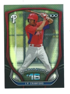2015 Bowman Chrome Baseball Bowman Scouts Top 100 Insert Singles - You Choose - Picture 1 of 25