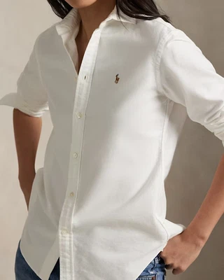 RALPH LAUREN Slim Fit Oxford Shirt Women's Size XL White - Image 1 of 2