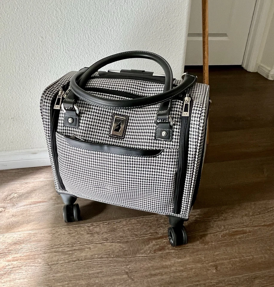 "BOLSA DE VIAJE LONDRES NIEBLA DEBAJO DEL ASIENTO EQUIPAJE DE MANO 15"" Sheffield negra a cuadros" Foto 1 de 4