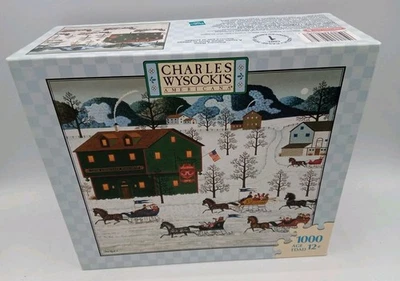 Charles Wysocki's Americana 1000 Pc Puzzle COMPLETE Country Race 2007 Hasbro - Image 1 of 3