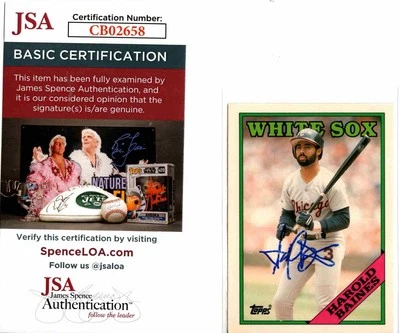 Topps Tiffany Harold Baines 1988 firmado/autografiado - certificado JSA Foto 1 de 3