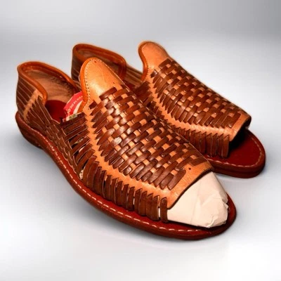 Men's Genuine Leather Mexican Closed Toe Authentic Huarache Sandals Hand Crafted - Image 1 of 3