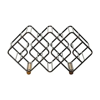 Estante de almacenamiento de vino apilable de metal de 12 botellas, negro antiguo Foto 1 de 4