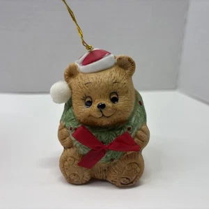 Adorno de Navidad vintage Jolly Jingles pintado a mano porcelana bisque oso campana - Imagen 1 de 9