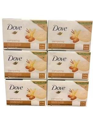 6 Twin Packs Dove Shea Butter Beauty Cream Soap Bar | Purely Pampering 90g  - Image 1 of 2