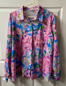 Fashion Nova Bluse Damen Plus 2X Rosa Blau Blumen Langarm Freizeit Capsule - Bild 1 von 9