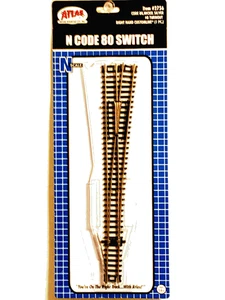 Atlas #2756 Right-Hand #8 Customline Turnout Track - Code 80 Rails - N Scale - Picture 1 of 2