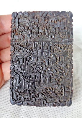 FINA FUNDA PARA TARJETAS CHINA QING IMITACIÓN CAREY - DAÑOS EN LA TAPA Foto 1 de 4