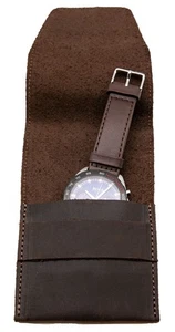 Estuche de viaje para reloj organizador de cuero – 1 bolsillo, colores marrón y whisky, paquete de 5 - Imagen 1 de 10