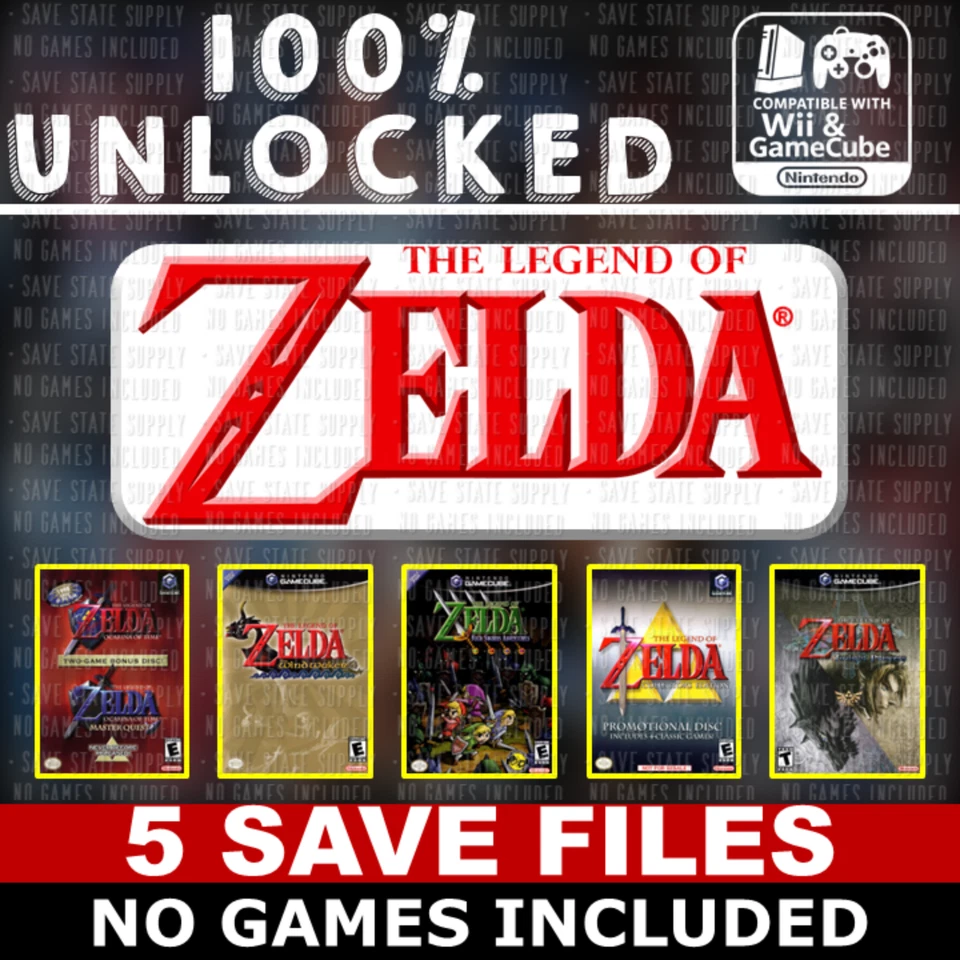 Unlocked The Legend of Zelda Saves Completed GameCube Memory Card - Image 1 of 4