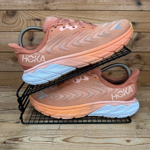 Scarpe da ginnastica Hoka One One donna UK 7 5 Arahi 6 arancione al sole corsa maratona