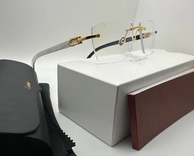 Firma C Decoración CT0046S 24K Dorado/Transparente Cuerno de Búfalo Alambres Buffs Gafas Foto 1 de 4