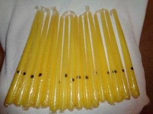 Candles Yellow 12" Taper Vintagr Hong Kong Lot of 12 - Picture 1 of 8