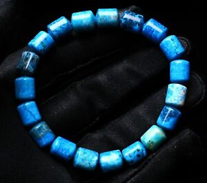 8*8*10mm Natural Gem quality Light Blue Apatite Crystal Round Beads Bracelet AA