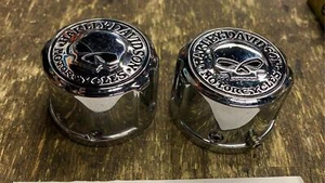 Tapas de eje cromadas Willie G calavera Harley Sportster hierro 883 1200 Nightster - Imagen 1 de 8