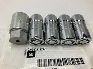 GM 85105307 Chrome Wheel Lock Set Kit For 2007-2023 GMC Sierra 1500 2500 3500 HD - Picture 1 of 4