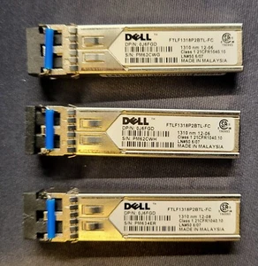 Genuine Dell FTLF1318P3BTL 1310nm SFP Transceiver Modules DP 0J6FGD Optic Fibre - Afbeelding 1 van 3