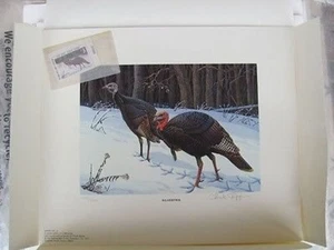 NWTF2  1977 National Wild Turkey Fed. Print  w/stamp  Signed  #NWTF2CX10 DSS - Picture 1 of 2