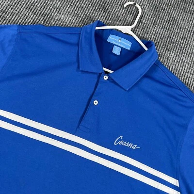 Fairway & Greene Cessna Polo Shirt Mens 2XL XXL Blue Short Sleeve Aviation Fly - Image 1 of 4