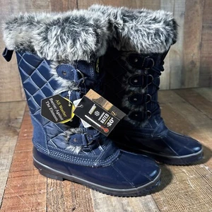 Ladies Womens Waterproof Warm Walking Winter Rain Snow Mid Calf Boots Size 9 - Picture 1 of 12