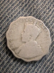Moneda India Británica 1 Anna 1919 AG - Imagen 1 de 3