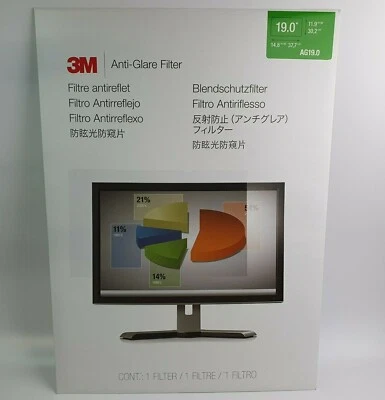 3M Frameless Anti-Glare Filter For Desktops 19in Standard 5:4 AG19.0 19" NEW - Image 1 of 4