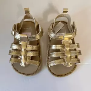 Carter’s Gold Sandals Sz 6-9m EUC - Picture 1 of 2