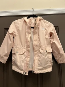 Girls XS 6 The North Face Pink Rain Jacket Coat With Good Full Zip - Picture 1 of 14