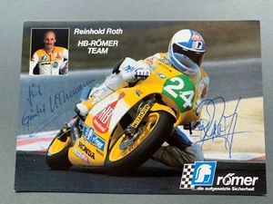 REINHOLD ROTH (†2021) 2x Subcampeón del Mundo de Motocicletas firmado tarjeta de autógrafo 10x15 - Imagen 1 de 2