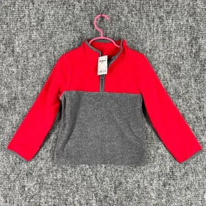 OshKosh Sweater Boys 5 Red Quarter Zip Pullover Outdoor Camping Trail - Picture 1 of 6