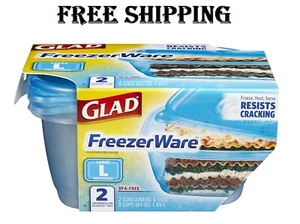 Gladware Freezerware Food Storage Containers, Large, 64 Ounces, 2 Count Set - Picture 1 of 7
