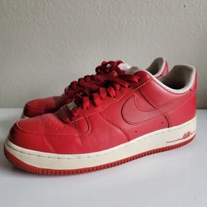 Nike Air Force 1 One 82 Low Men's Shoes Size 10 White/Red 315122-661 Lace-Up - Picture 1 of 14