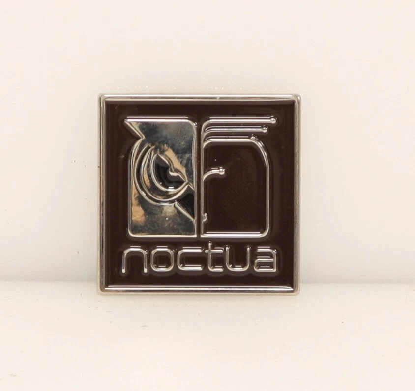 (Lot of 3) NOCTUA 1" Square Metal Self Adhesive Sticker Case OWL Emblem Badge. - Image 1 of 4