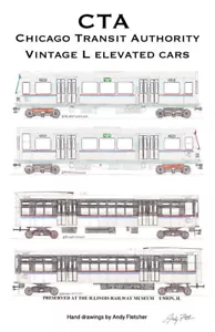 Poster Chicago Transit Authority CTA L-Train 11"x17" firmato da Andy Fletcher - Foto 1 di 1