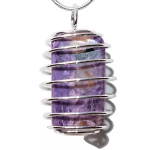 Ciondolo Charoite Russa Premium Grade + Catena e Caricatore in Acciaio Inox 20" - Foto 1 di 11