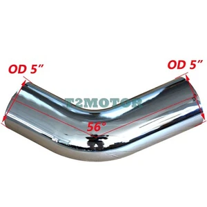 New 5" ID/OD Chrome Exhaust Bend Pipe 56 Degree Chrome Elbow Pipe Peterbilt 379 - Bild 1 von 4