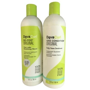 New! Devacurl No-Poo Original 12 oz & One Condition 12 oz DUO Set - Picture 1 of 1