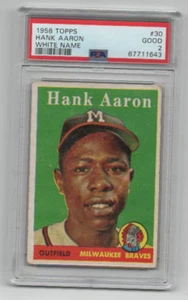 1958 Topps #30 Hank Aaron Salón de la fama PSA 2 bueno bellamente centrado - Imagen 1 de 2