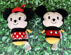 Mickey and Minnie Itty Bittys 5” Hallmark Disney 2017 Polka Dots Flower In Hat