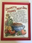 Recette romaine vintage chef Alfredo sauce à la viande spaghetti recette encadrée photo 1971